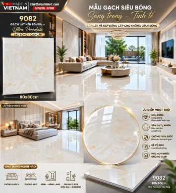 Gạch 80x80 Vitto 9082 Vân Vàng