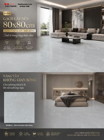Gạch 80x80 Vitto 9084 Vân Xám