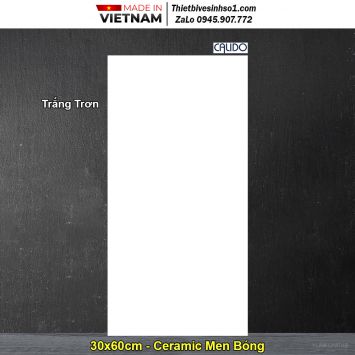 Gạch 30x60 Á Mỹ Trắng Trơn