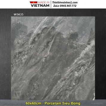 Gạch 60x60 Á Mỹ W5635 Đá Ghi Đậm