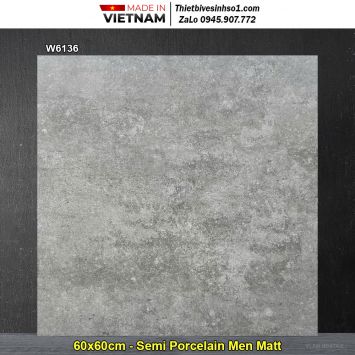Gạch 60x60 Á Mỹ W6136 Vân Xi Măng