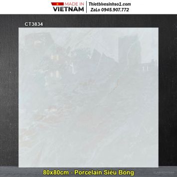 Gạch 80x80 Á Mỹ CT3834 Trắng Vàng