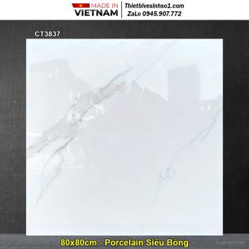 Gạch 80x80 Á Mỹ CT3837 Trắng Khói