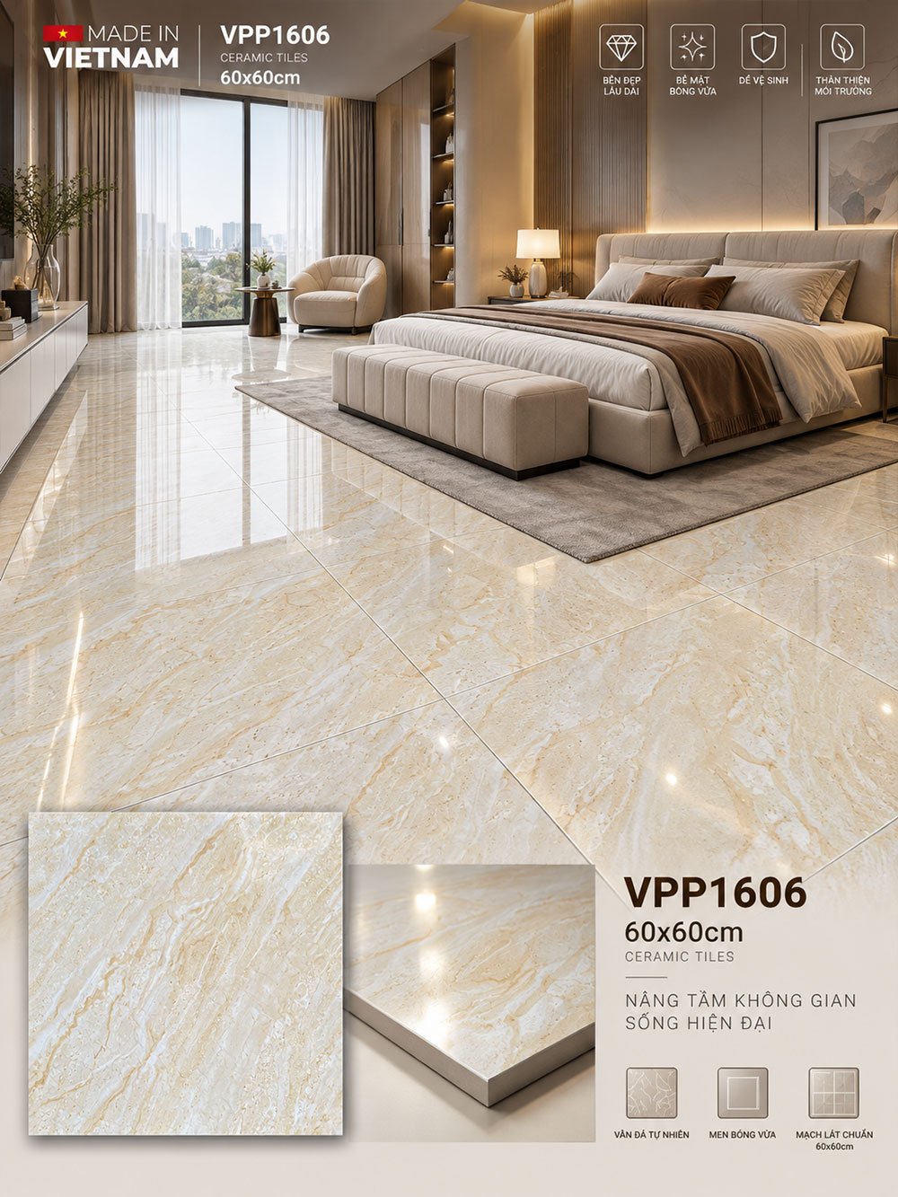 Gạch 60x60 Nice VPP1606 Vân Vàng Gạch 60x60 Nice VPP1606 Vân Vàng