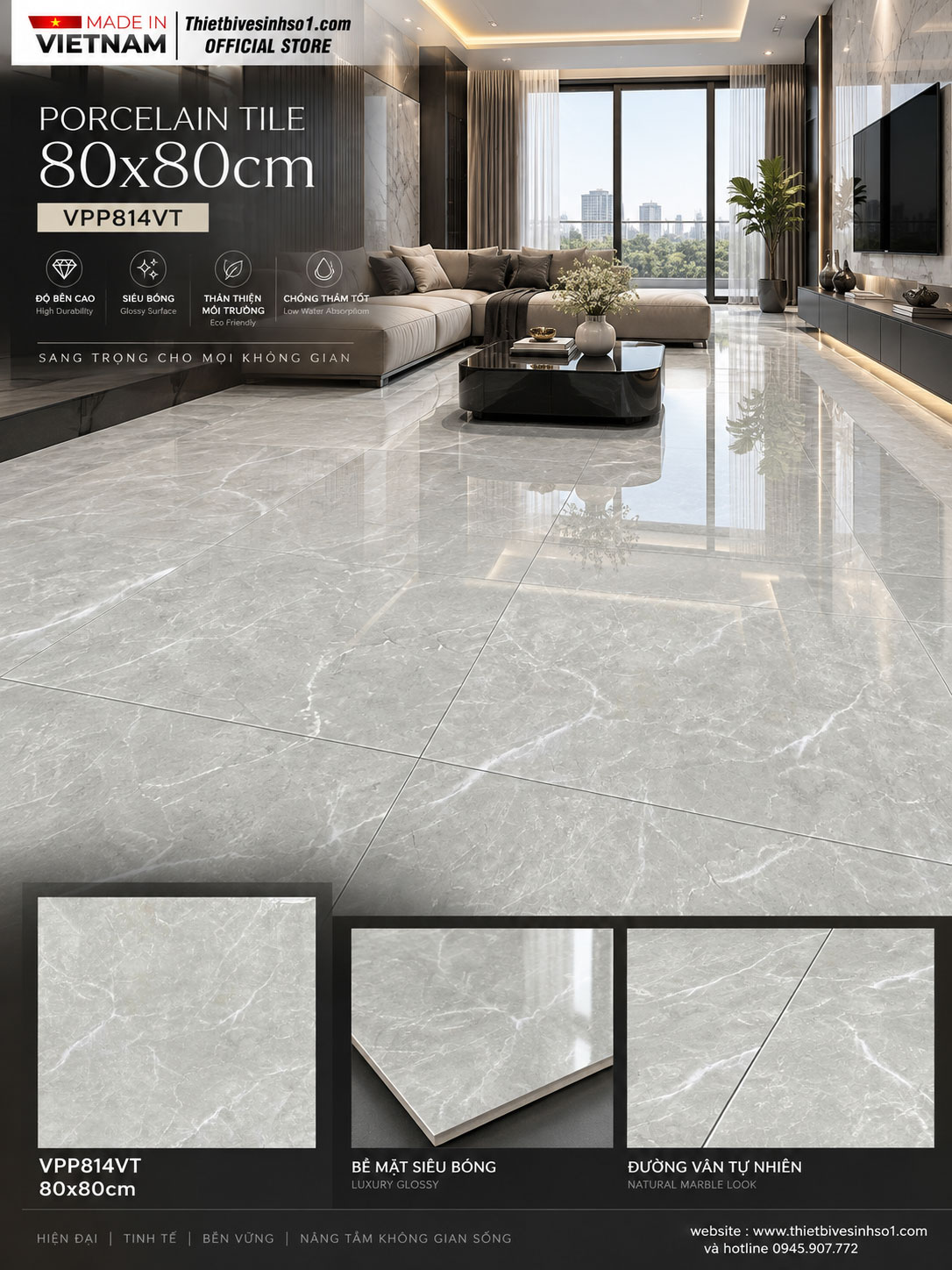 Gạch 80x80 Nice VPP814VT Vân Đá Xám Gạch 80x80 Nice VPP814VT Vân Đá Xám