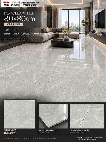 Gạch 80x80 Nice VPP814VT Vân Đá Xám
