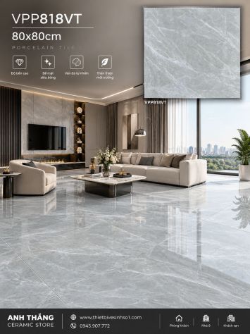 Gạch 80x80 Nice VPP818VT Vân Đá Xám