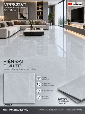 Gạch 80x80 Nice VPP822VT Vân Xám