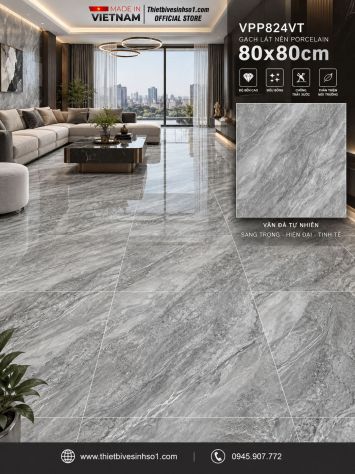 Gạch 80x80 Nice VPP824VT Vân Ghi Xám