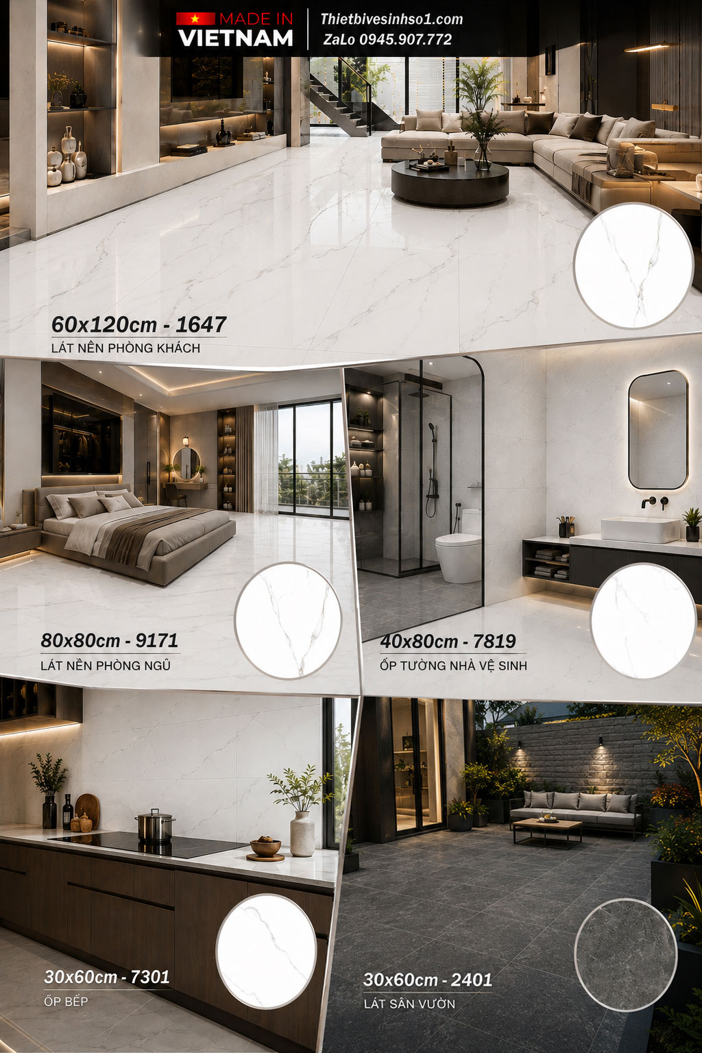 Combo Gạch Ốp Lát Tasa-TL01 Combo Gạch Ốp Lát Tasa-TL01