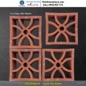 Gạch Thông Gió 20x20 Gốm Đỏ Tứ Diệp (Đỏ Đậm)