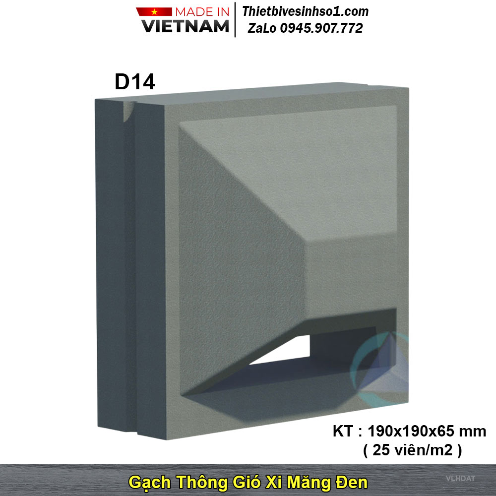 Gạch Thông Gió Xi Măng Đen D14 Gạch Thông Gió Xi Măng Đen D14