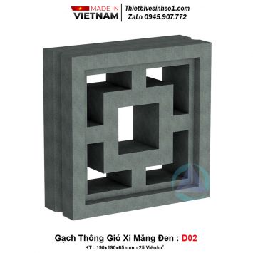 Gạch Thông Gió Xi Măng Đen D02
