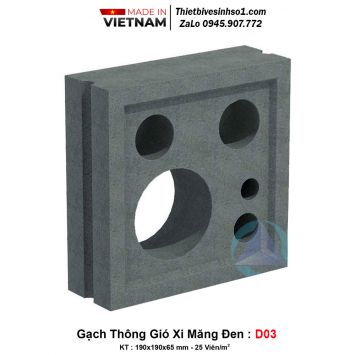 Gạch Thông Gió Xi Măng Đen D03
