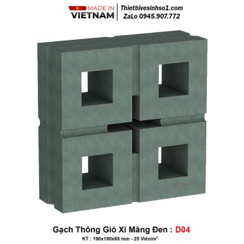 Gạch Thông Gió Xi Măng Đen D04