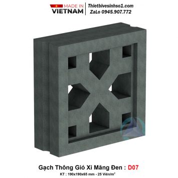 Gạch Thông Gió Xi Măng Đen D07