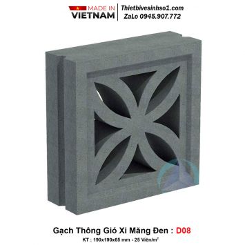 Gạch Thông Gió Xi Măng Đen D08