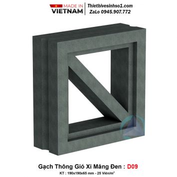 Gạch Thông Gió Xi Măng Đen D09
