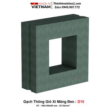 Gạch Thông Gió Xi Măng Đen D10