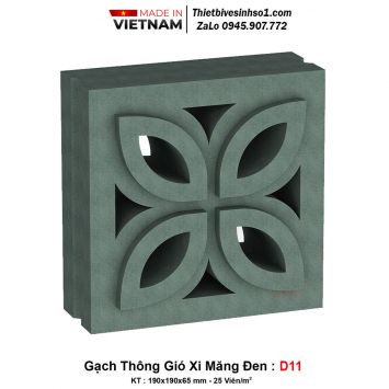 Gạch Thông Gió Xi Măng Đen D11