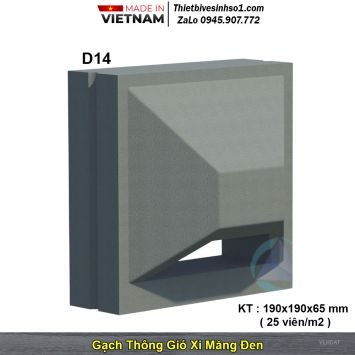 Gạch Thông Gió Xi Măng Đen D14
