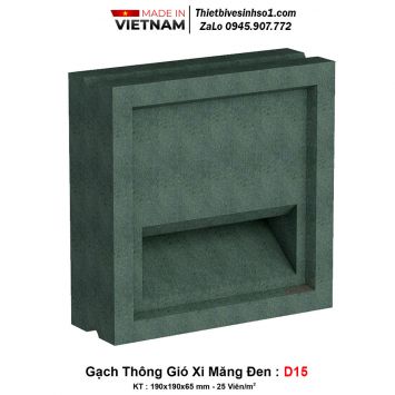 Gạch Thông Gió Xi Măng Đen D15