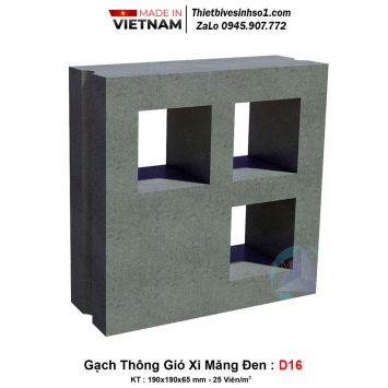 Gạch Thông Gió Xi Măng Đen D16