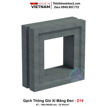 Gạch Thông Gió Xi Măng Đen D19