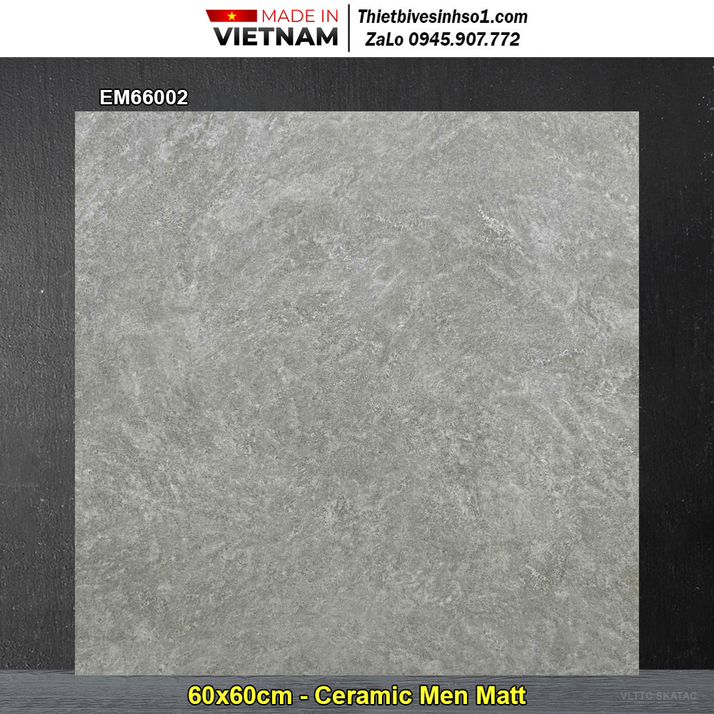 Gạch 60x60 TTC EM66002 Vân Ghi Xám
