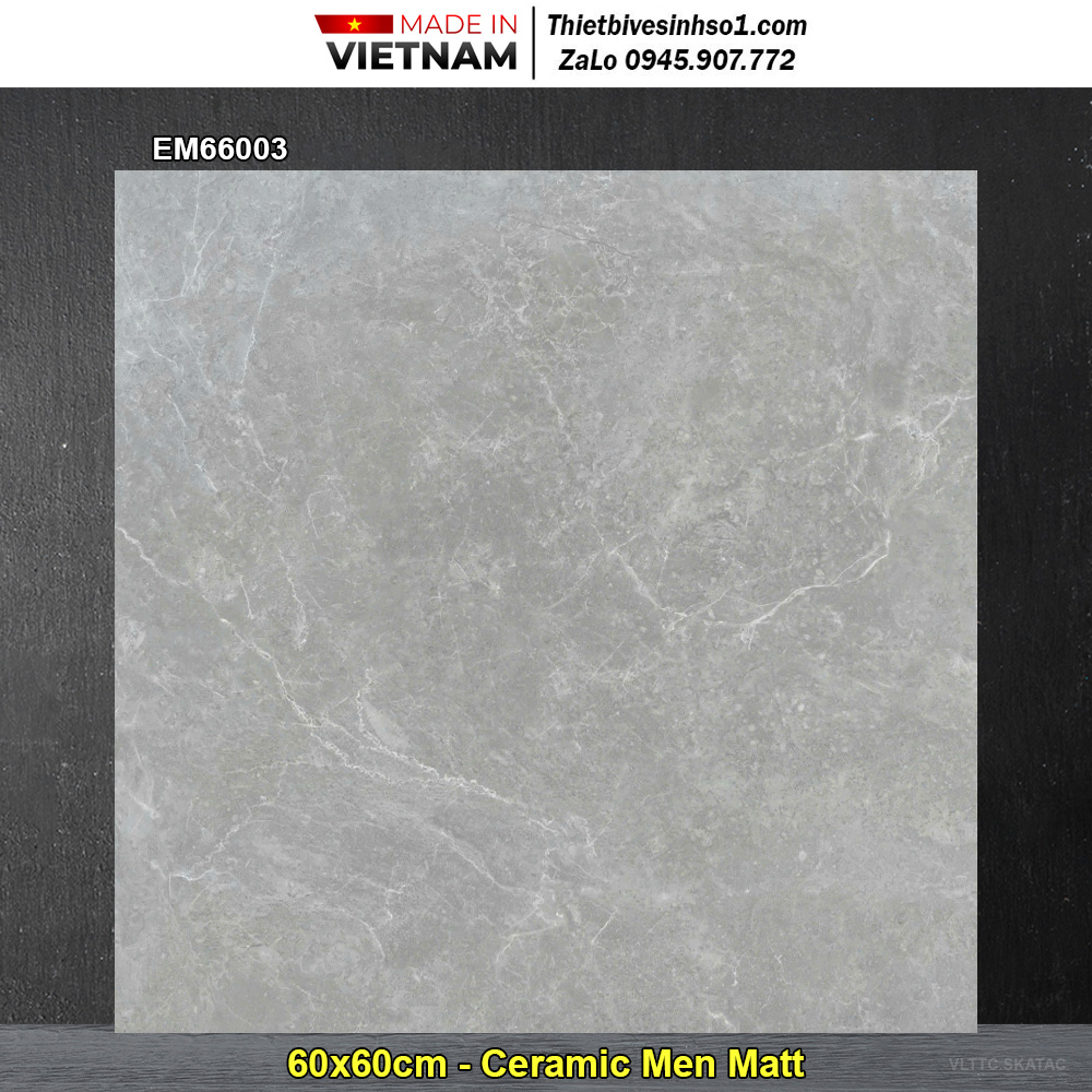 Gạch 60x60 TTC EM66003 Vân Ghi Xám