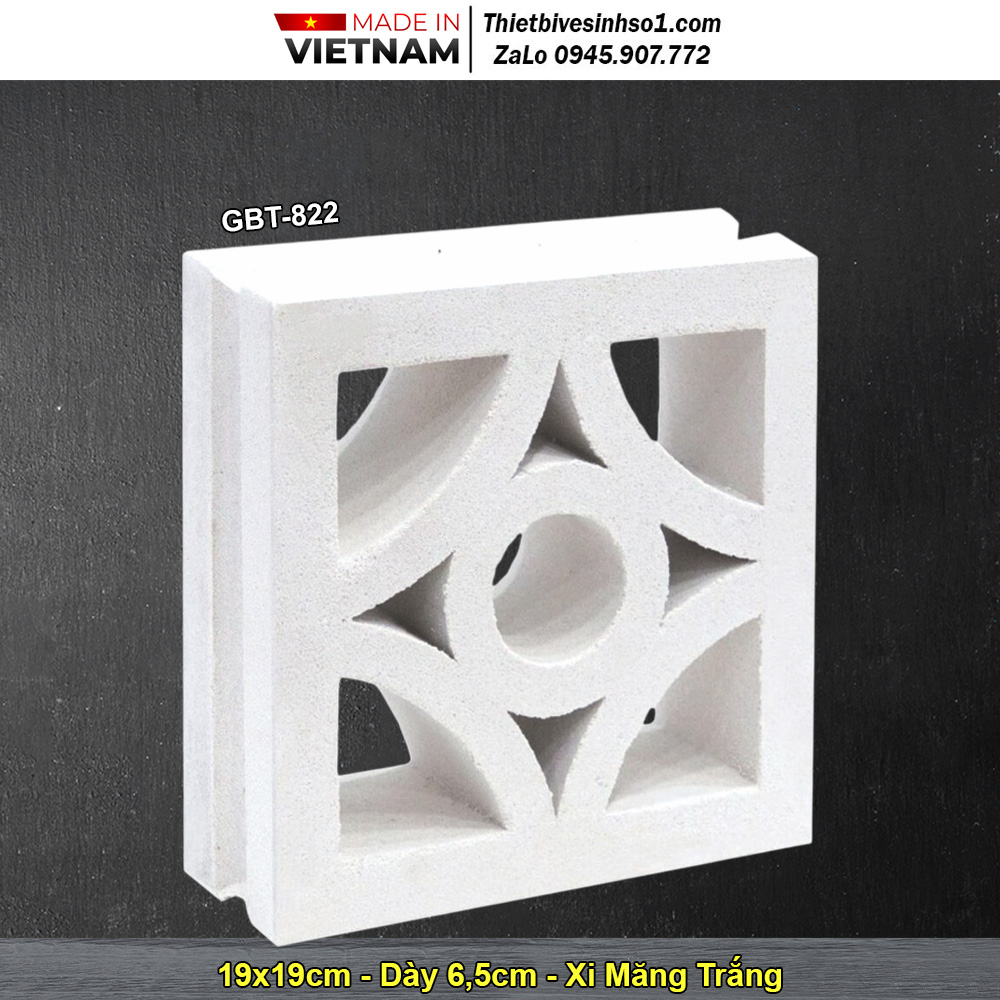 Gạch Thông Gió Xi Măng Trắng GBT-822