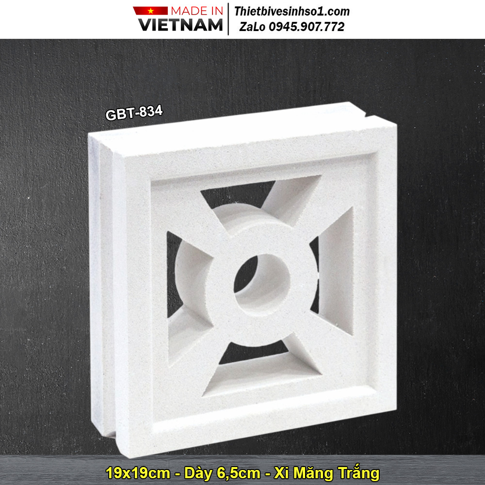 Gạch Thông Gió Xi Măng Trắng GBT-834