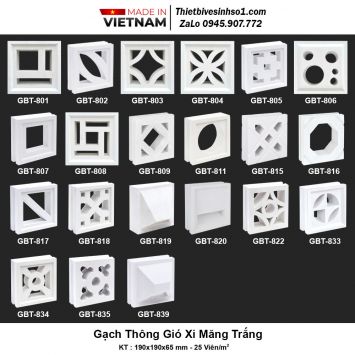 Bộ Gạch Thông Gió Xi Măng Trắng