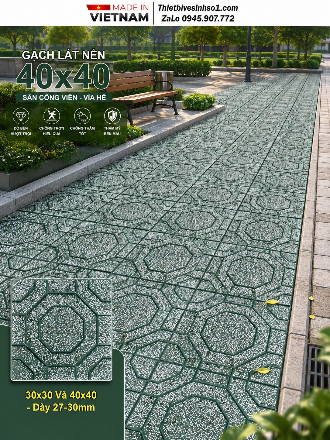 Gạch TERRAZZO Mai Rùa Xanh Gạch TERRAZZO Mai Rùa Xanh