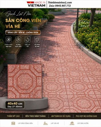 Gạch TERRAZZO Mai Rùa Đỏ