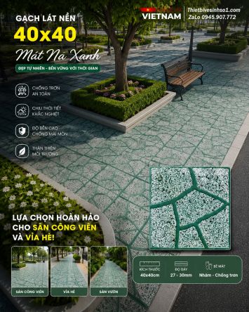 Gạch TERRAZZO Mắt Na Xanh