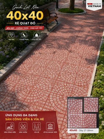 Gạch TERRAZZO Rẻ Quạt Đỏ