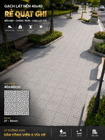 Gạch TERRAZZO Rẻ Quạt Ghi