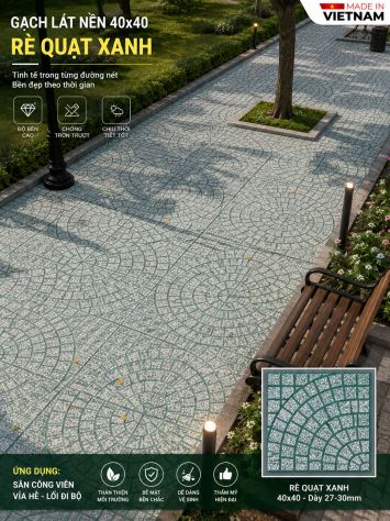 Gạch TERRAZZO Rẻ Quạt Xanh