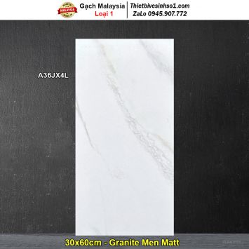 Gạch 30x60 Malaysia A36JX4L Trắng Khói