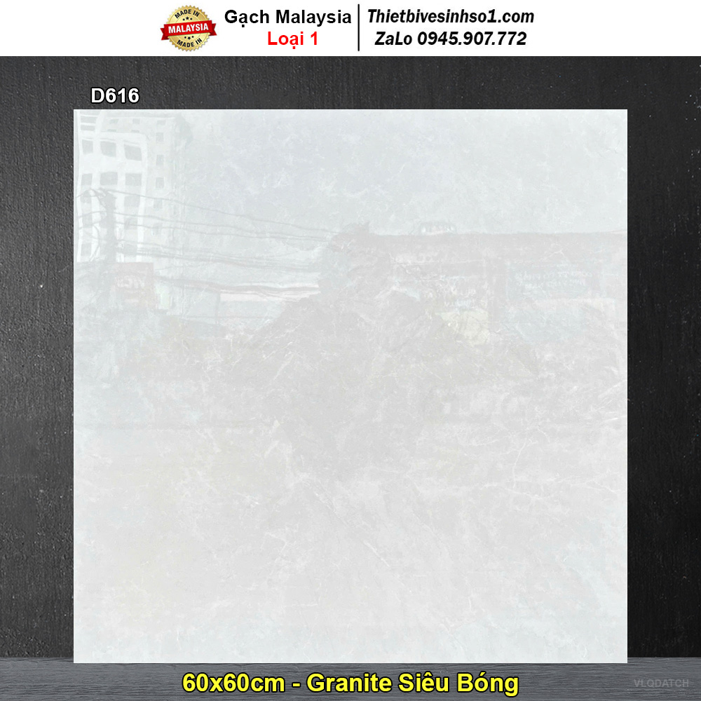 Gạch 60x60 Malaysia D616 Đá Sáng