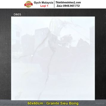 Gạch 60x60 Malaysia D605 Trắng Khói