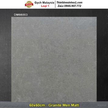 Gạch 60x60 Malaysia DM66003 Ghi Đậm