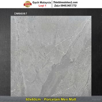 Gạch 60x60 Malaysia DM66067 Vân Ghi Xám