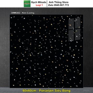 Gạch 60x60 Mikado DIM6302 Terrazzo Đen