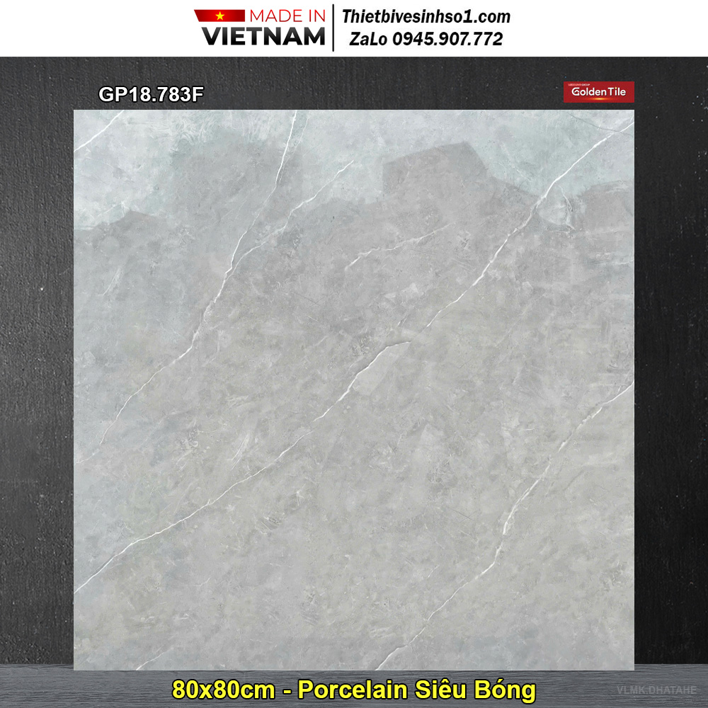 Gạch 80x80 Mikado GP18.783F Vân Ghi Xám
