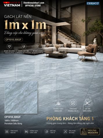 Gạch 1m x 1m Mikado CP1010.3002F Vân Đá Xám