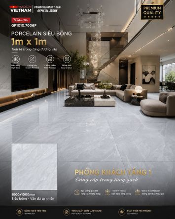 Gạch 1m x 1m Mikado GP1010.7006F Vân Đá Xám
