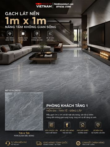 Gạch 1m x 1m Mikado MP1010.2001F Vân Ghi Xám