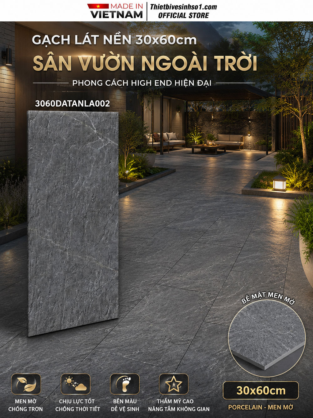 Gạch 30x60 Đồng Tâm 3060DATANLA002 Gạch 30x60 Đồng Tâm 3060DATANLA002